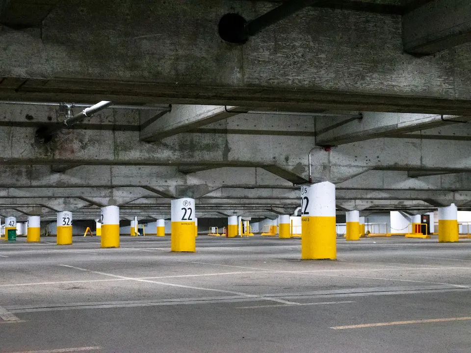 Empty Concrete Parking Lot
